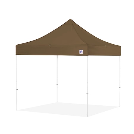 E-Z Up TAA Compliant Eclipse Shelter, 8' W x 8' L, White Steel Frame, Coyote Brown Top EC3STL08KFWHTCB
